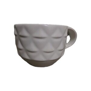 2013 Starbucks Coffee Mug Bone China White Faceted Scales Geometric Pattern 14oz